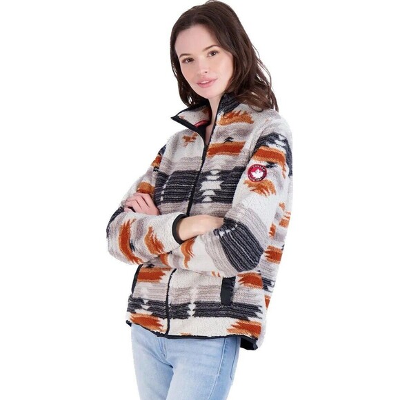 Canada Weather Gear Women's Full Zip Aztec Printed Sherpa NWT women’s Sz M - Picture 3 of 5